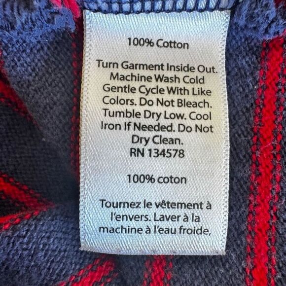 Vineyard Vines Women's Navy and Red Striped Long Sleeve Tee - Picture 12 of 13